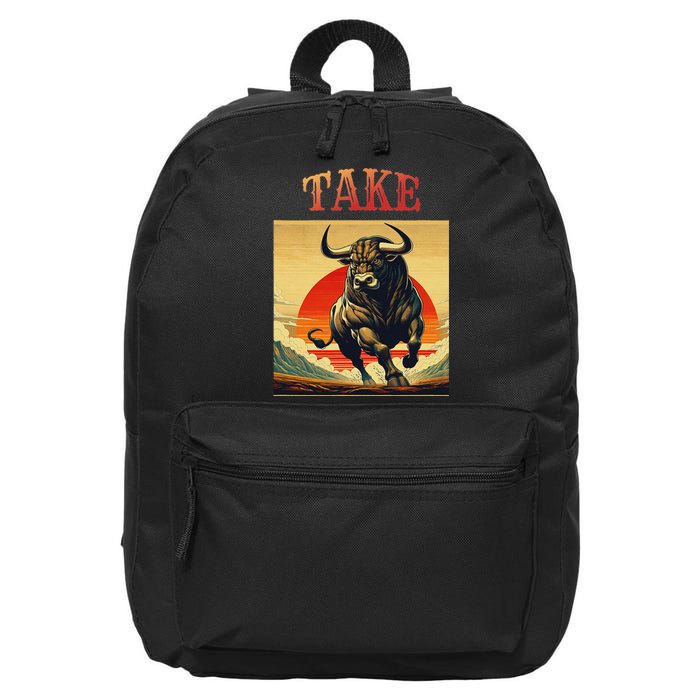 Take Bull Funny Active Wear All Occasions 16 in Basic Backpack