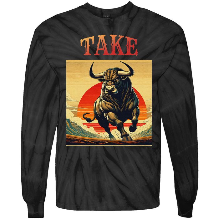 Take Bull Funny Active Wear All Occasions Tie-Dye Long Sleeve Shirt