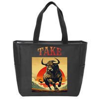 Take Bull Funny Active Wear All Occasions Zip Tote Bag