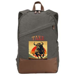 Take Bull Funny Active Wear All Occasions Cotton Canvas Backpack