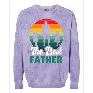 The Best Father For Fathersday Gift Colorblast Crewneck Sweatshirt