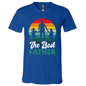 The Best Father For Fathersday Gift V-Neck T-Shirt