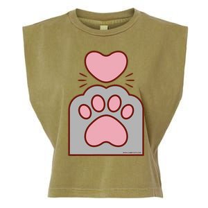 Toe Beans Funny Cute Kawaii Cat Paw And Heart Garment-Dyed Women's Muscle Tee