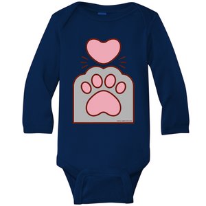 Toe Beans Funny Cute Kawaii Cat Paw And Heart Baby Long Sleeve Bodysuit