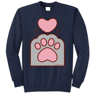 Toe Beans Funny Cute Kawaii Cat Paw And Heart Tall Sweatshirt