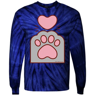 Toe Beans Funny Cute Kawaii Cat Paw And Heart Tie-Dye Long Sleeve Shirt