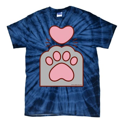 Toe Beans Funny Cute Kawaii Cat Paw And Heart Tie-Dye T-Shirt