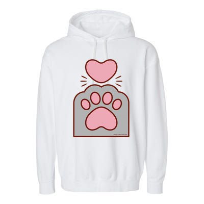 Toe Beans Funny Cute Kawaii Cat Paw And Heart Garment-Dyed Fleece Hoodie