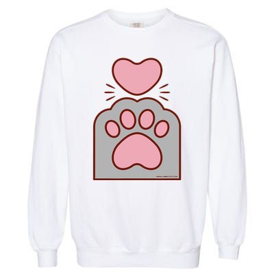 Toe Beans Funny Cute Kawaii Cat Paw And Heart Garment-Dyed Sweatshirt