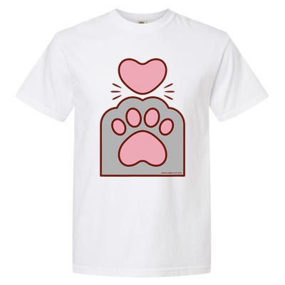 Toe Beans Funny Cute Kawaii Cat Paw And Heart Garment-Dyed Heavyweight T-Shirt