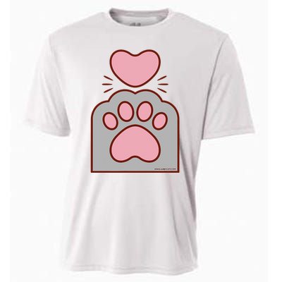 Toe Beans Funny Cute Kawaii Cat Paw And Heart Cooling Performance Crew T-Shirt