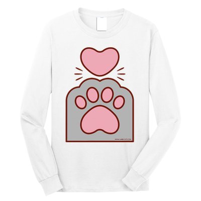 Toe Beans Funny Cute Kawaii Cat Paw And Heart Long Sleeve Shirt