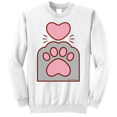 Toe Beans Funny Cute Kawaii Cat Paw And Heart Sweatshirt