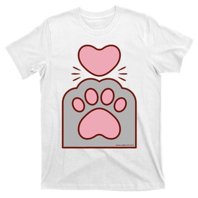 Toe Beans Funny Cute Kawaii Cat Paw And Heart T-Shirt