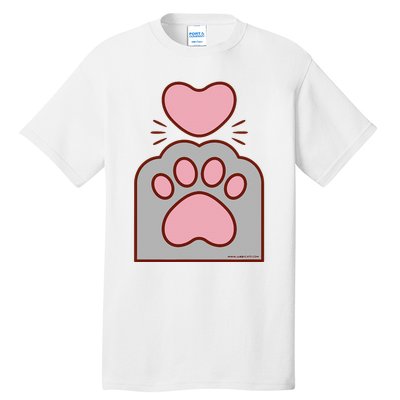 Toe Beans Funny Cute Kawaii Cat Paw And Heart Tall T-Shirt