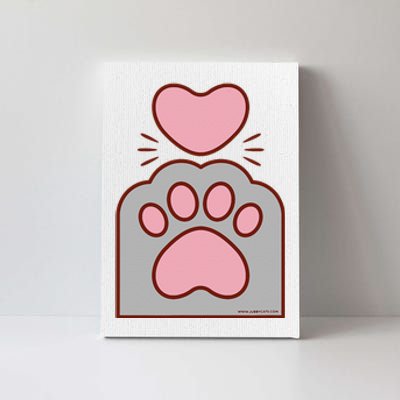 Toe Beans Funny Cute Kawaii Cat Paw And Heart Canvas