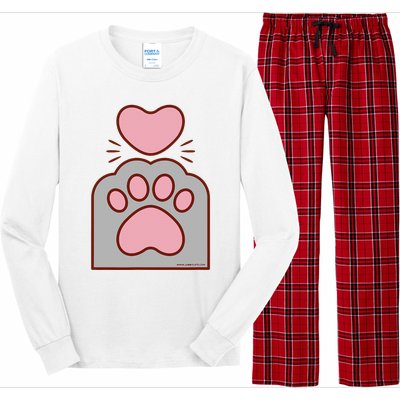 Toe Beans Funny Cute Kawaii Cat Paw And Heart Long Sleeve Pajama Set