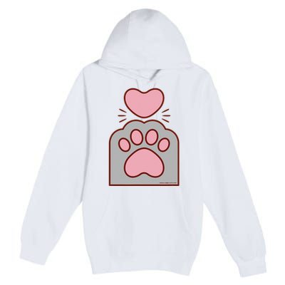 Toe Beans Funny Cute Kawaii Cat Paw And Heart Premium Pullover Hoodie