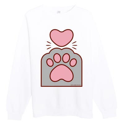 Toe Beans Funny Cute Kawaii Cat Paw And Heart Premium Crewneck Sweatshirt