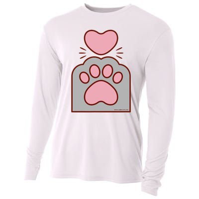 Toe Beans Funny Cute Kawaii Cat Paw And Heart Cooling Performance Long Sleeve Crew