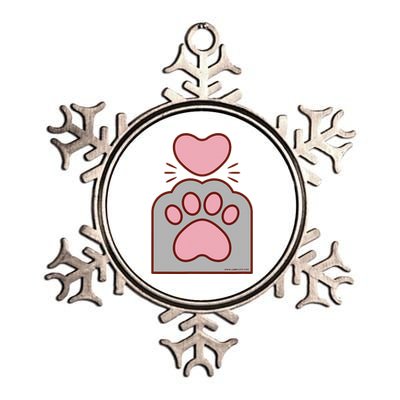 Toe Beans Funny Cute Kawaii Cat Paw And Heart Metallic Star Ornament