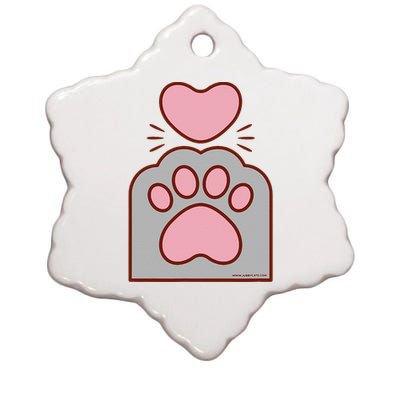 Toe Beans Funny Cute Kawaii Cat Paw And Heart Ceramic Star Ornament