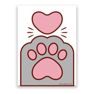 Toe Beans Funny Cute Kawaii Cat Paw And Heart Poster