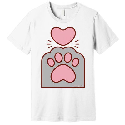 Toe Beans Funny Cute Kawaii Cat Paw And Heart Premium T-Shirt