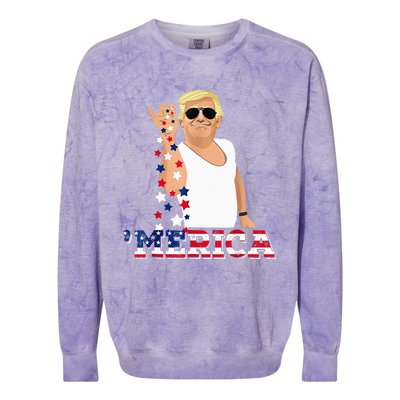 Trump Bae Funny 4th Of July Trump Salt Freedom Colorblast Crewneck Sweatshirt