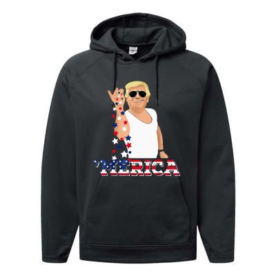 Trump Bae Funny 4th Of July Trump Salt Freedom Performance Fleece Hoodie