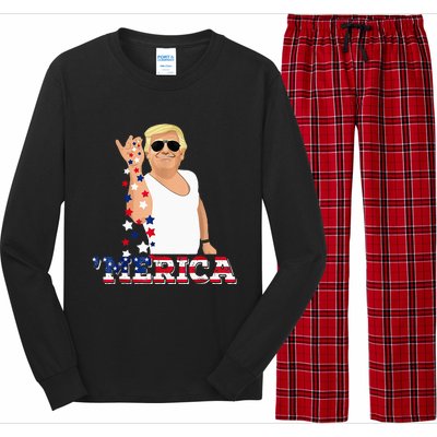 Trump Bae Funny 4th Of July Trump Salt Freedom Long Sleeve Pajama Set