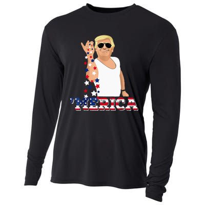 Trump Bae Funny 4th Of July Trump Salt Freedom Cooling Performance Long Sleeve Crew