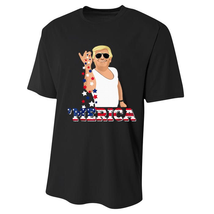 Trump Bae Funny 4th Of July Trump Salt Freedom Performance Sprint T-Shirt