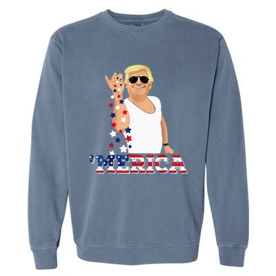 Trump Bae Funny 4th Of July Trump Salt Freedom Garment-Dyed Sweatshirt