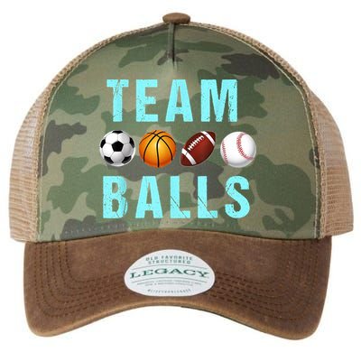 Team Balls Funny Team Boy Gender Reveal Legacy Tie Dye Trucker Hat