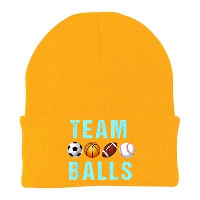 Team Balls Funny Team Boy Gender Reveal Knit Cap Winter Beanie