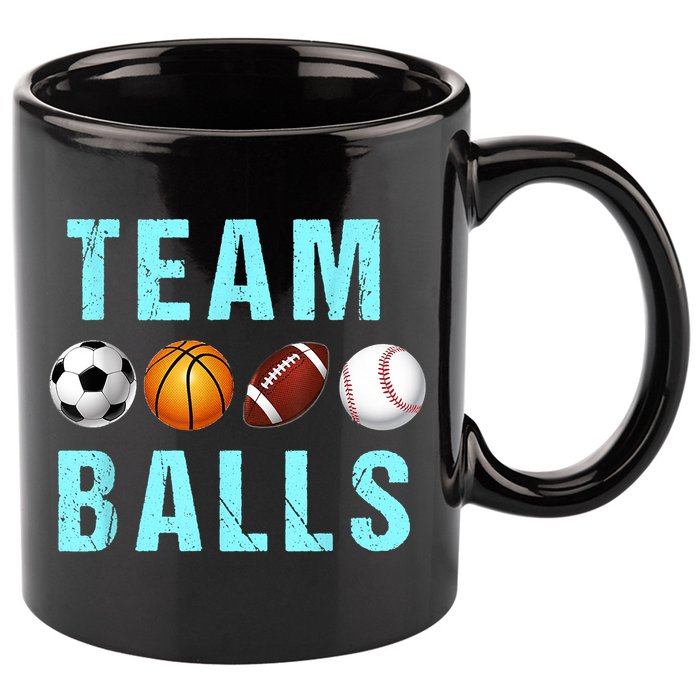 Team Balls Funny Team Boy Gender Reveal 11oz C Handle Ceramic Mug