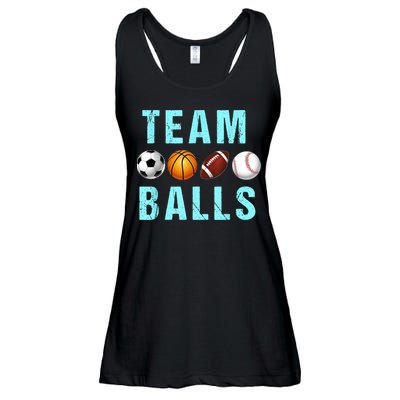 Team Balls Funny Team Boy Gender Reveal Ladies Essential Flowy Tank
