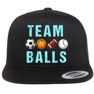 Team Balls Funny Team Boy Gender Reveal Flatbill Hat