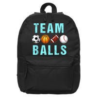 Team Balls Funny Team Boy Gender Reveal 16 in Basic Backpack