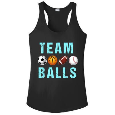 Team Balls Funny Team Boy Gender Reveal Ladies PosiCharge Competitor Racerback Tank