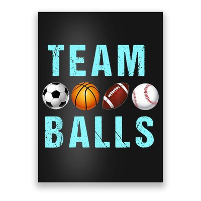Team Balls Funny Team Boy Gender Reveal Poster