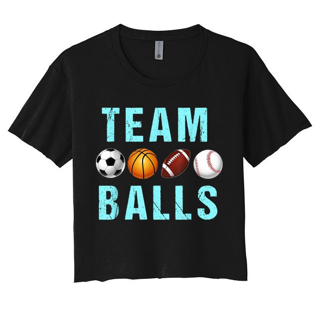Team Balls Funny Team Boy Gender Reveal Crop Top