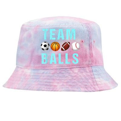 Team Balls Funny Team Boy Gender Reveal Tie-Dyed Bucket Hat