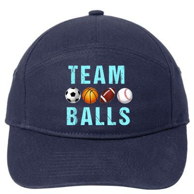 Team Balls Funny Team Boy Gender Reveal 7-Panel Snapback Hat