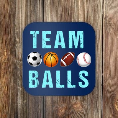 Team Balls Funny Team Boy Gender Reveal Coaster