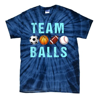 Team Balls Funny Team Boy Gender Reveal Tie-Dye T-Shirt