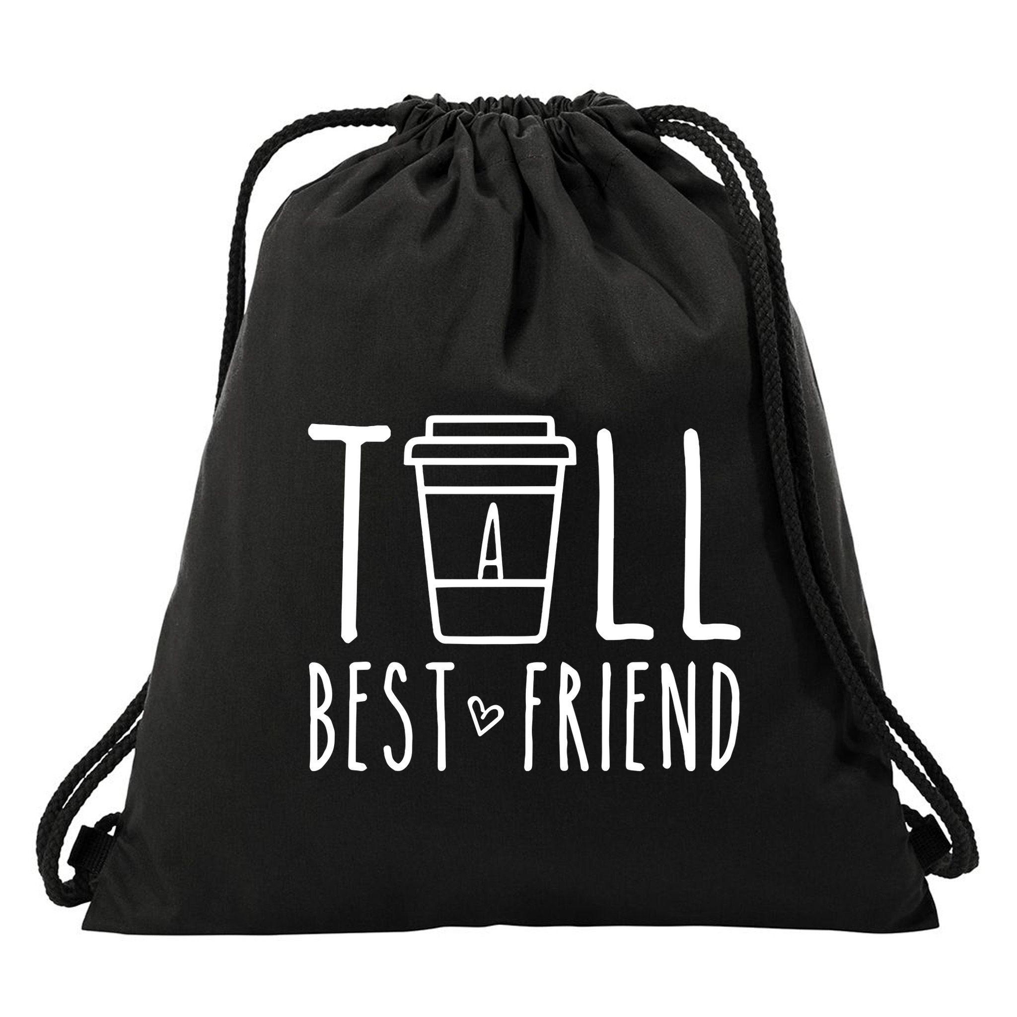 Tall Best Friend Funny Bff Matching Outfit Two Bestie Coffee Drawstring Bag