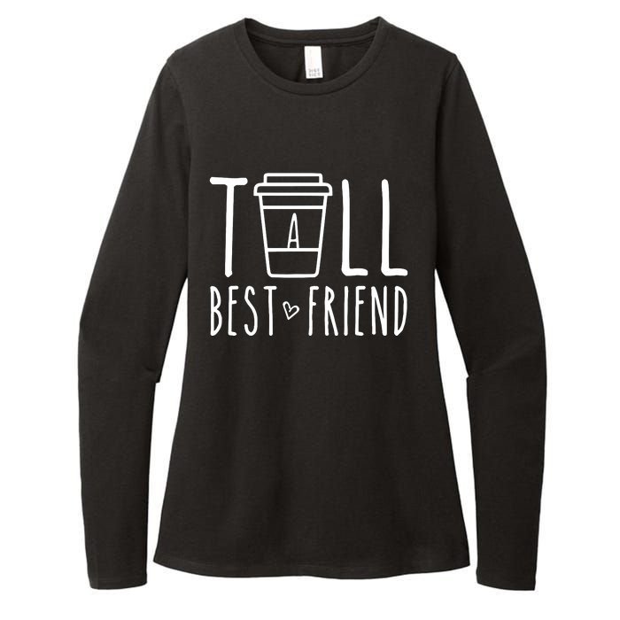 Tall Best Friend Funny Bff Matching Outfit Two Bestie Coffee Womens CVC Long Sleeve Shirt