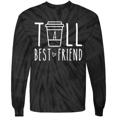 Tall Best Friend Funny Bff Matching Outfit Two Bestie Coffee Tie-Dye Long Sleeve Shirt